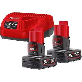 Akku-Starter-Set M12 NRG-602 2x12V / 6,0 Ah, Ladegerät Produktbild
